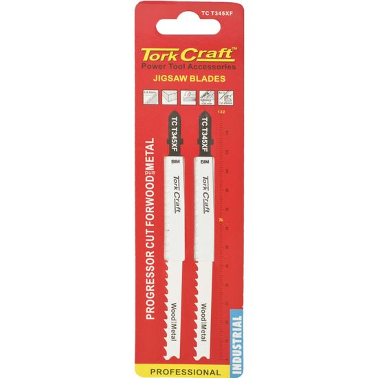 TORK CRAFT T-shank Jigsaw Blade For Metal/wood 2.4-5mm 5tpi 132mm 2pc